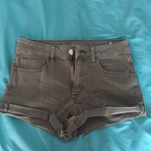 american eagle army green high rise shorts